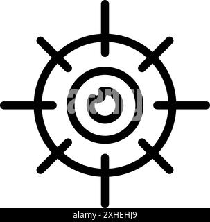 Simple icon of an eye focusing on target, representing concepts such as surveillance, observation, and precision Stock Vector