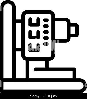 Cnc machine processing metal detail part icon. Outline cnc machine processing metal detail part icon for web design isolated on white background Stock Vector