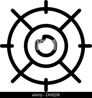 Simple icon of a crosshair focusing on an eye, representing concepts such as surveillance, tracking, and big brother Stock Vector