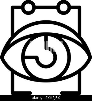 Line icon representing an eye tracking system, analyzing and measuring eye movements and gaze patterns Stock Vector