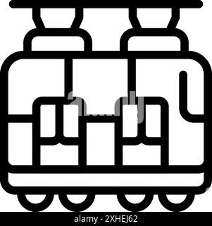 Cable car transporting people, offering scenic views and efficient transportation in mountainous areas Stock Vector