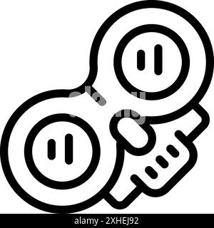 Extension cord reel is shown with two outlets, highlighting the concept of portable power Stock Vector