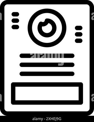Line icon of an intercom system, ensuring safety and facilitating communication Stock Vector