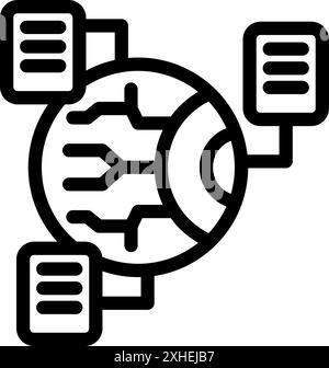 Cyber eye with electronic circuit inside is connecting to servers and processing data Stock Vector