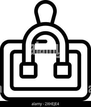 Simple black and white icon of an electric switch in on position Stock Vector