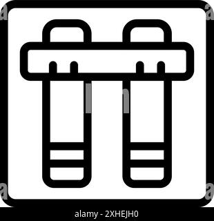 Simple black line drawing of a manual gear stick in a car being used by the driver Stock Vector