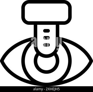 Line icon of biometric eye scan, depicting concept of modern security and identification technology Stock Vector