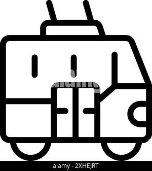 This simple trolleybus icon illustrates an eco friendly mode of urban transportation Stock Vector