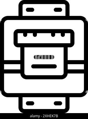 Line icon of an electric meter measuring electricity usage Stock Vector