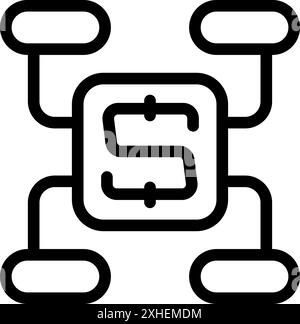 This icon represents a software development process, highlighting agile methodology with interconnected stages Stock Vector