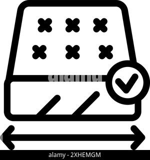 Orthopedic mattress choosing presenting comfortable and quality sleep with checkmark and size arrows Stock Vector