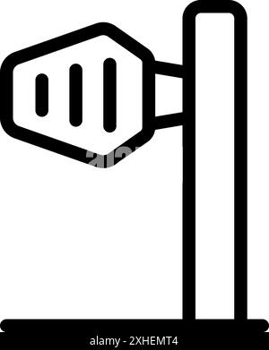 Simple line icon of a windsock showing the direction and speed of the wind Stock Vector