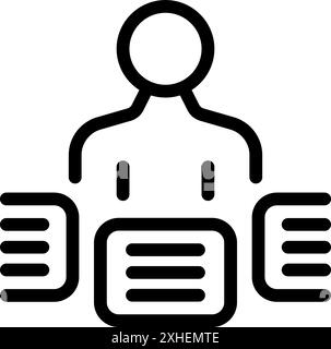 Businessman standing, managing big data flow with data servers Stock Vector