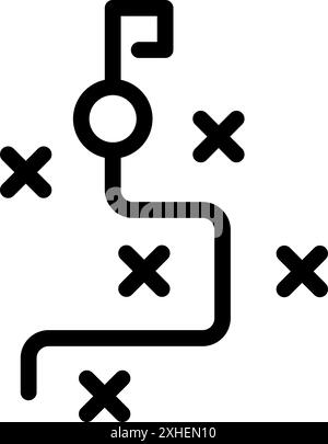 Stylized diagram is showing a decision making process with multiple options and paths Stock Vector