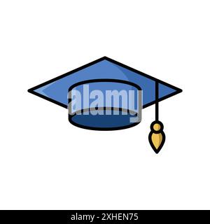 graduation cap icon vector design template in white background Stock Vector