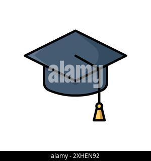 graduation cap icon vector design template in white background Stock Vector