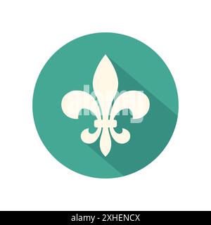 fleur de lis - heraldic icon vector design template in white background Stock Vector