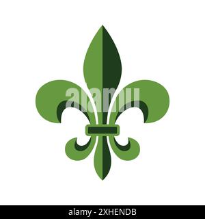 fleur de lis - heraldic icon vector design template in white background Stock Vector
