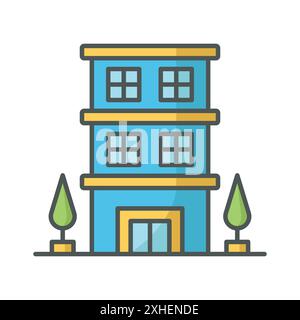hotel building icon vector design template in white background Stock Vector