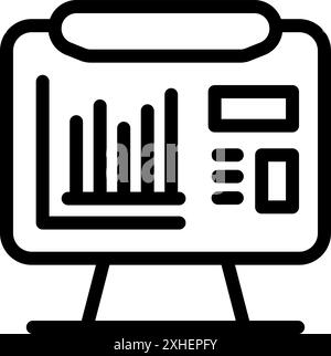 Modern computer screen displaying various charts and graphs, representing the analysis of market trends and business performance Stock Vector