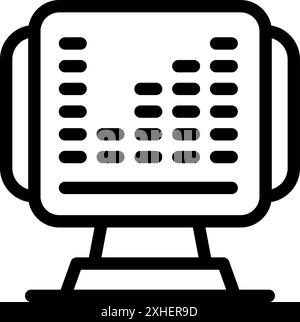 Computer screen displaying a music player interface, complete with an audio spectrum analyzer Stock Vector