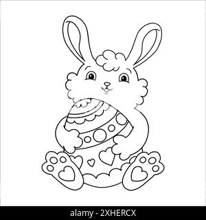 Rabbit Coloring Page Isolated for Kids Stock Vector Image & Art - Alamy