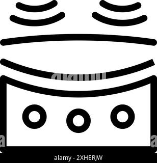 Simple line icon representing a motion sensor detecting movement, ideal for security and smart home concepts Stock Vector