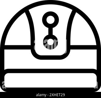 Simple line icon of a hard hat, typically worn by engineers on construction sites Stock Vector