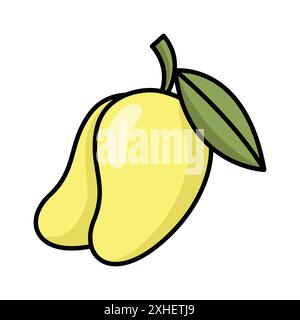 mango fruit icon vector design template in white background Stock Vector