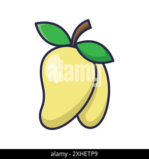 mango fruit icon vector design template in white background Stock Vector