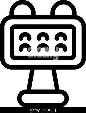 Simple black and white icon of a scoreboard displaying the results of a sports match Stock Vector