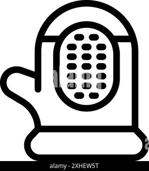 Kitchen glove protecting from heat when taking hot dishes out of the oven, safety in the kitchen Stock Vector