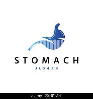 Stomach Logo, Simple Design for Brands with a Minimalist Concept, Vector Human Health Templet Illustration Stock Vector