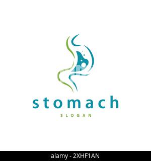 Stomach Logo, Simple Design for Brands with a Minimalist Concept, Vector Human Health Templet Illustration Stock Vector