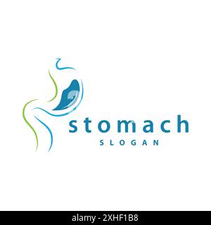 Stomach Logo, Simple Design for Brands with a Minimalist Concept, Vector Human Health Templet Illustration Stock Vector