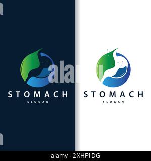 Stomach Logo, Simple Design for Brands with a Minimalist Concept, Vector Human Health Templet Illustration Stock Vector