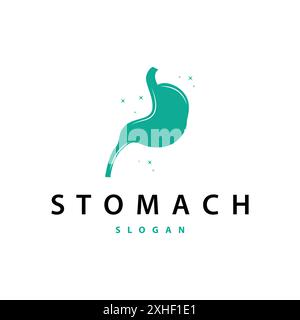 Stomach Logo, Simple Design for Brands with a Minimalist Concept, Vector Human Health Templet Illustration Stock Vector