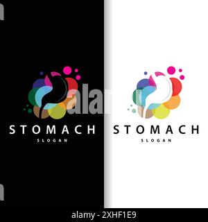 Stomach Logo, Simple Design for Brands with a Minimalist Concept, Vector Human Health Templet Illustration Stock Vector