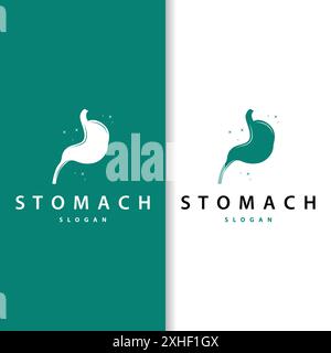 Stomach Logo, Simple Design for Brands with a Minimalist Concept, Vector Human Health Templet Illustration Stock Vector