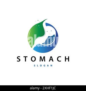 Stomach Logo, Simple Design for Brands with a Minimalist Concept, Vector Human Health Templet Illustration Stock Vector