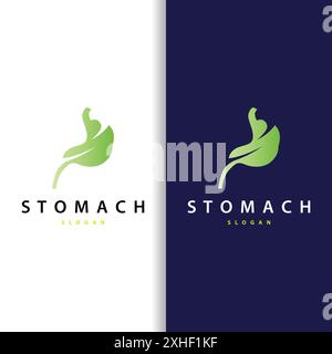 Stomach Logo, Simple Design for Brands with a Minimalist Concept, Vector Human Health Templet Illustration Stock Vector