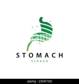 Stomach Logo, Simple Design for Brands with a Minimalist Concept, Vector Human Health Templet Illustration Stock Vector