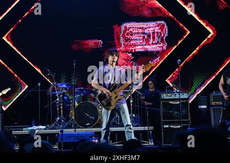 July 13, 2024, Sao Paulo, SÃ£O Paulo, Brazil, Brazil: Tye Trujillo of Suicidal Tendencies performs on stage during the Esquenta Rock Fun Festival 2024 at Centro Esportivo TietÃª on July 13, 2024, in Sao Paulo/SP, Brazil. (Photo by Leandro Bernardes/PxImages) (Credit Image: © Leandro Bernardes/PX Imagens via ZUMA Press Wire) EDITORIAL USAGE ONLY! Not for Commercial USAGE! Stock Photo