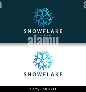 Snowflake Logo, Winter Season Design Frozen Ice Simple Model for Products and Technology Stock Vector