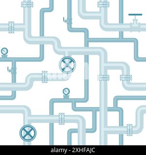 Abstract industrial seamless pattern. Oil gas pipeline Stock Vector