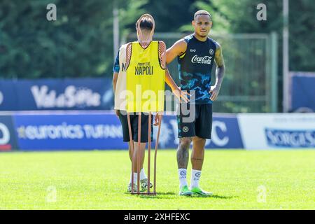 Napoli's Brazilian defender Natan  during  SSC Napoli's 2024-25 preseason training camp in val di sole in Trentino, Dimaro Folgarida Stock Photo