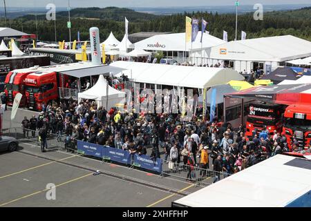 Bei den Fans ist der Truck Grand-Prix auf dem Nuerburgring sehr beliebt  ADAC Truck Grand Prix, Nurburgring, 11.-14-07.2024, Nuerburg, Eifel, Rheinland-Pfalz, Deutschland, 13.07.2024  Foto: Eibner-Pressefoto/Juergen Augst Stock Photo