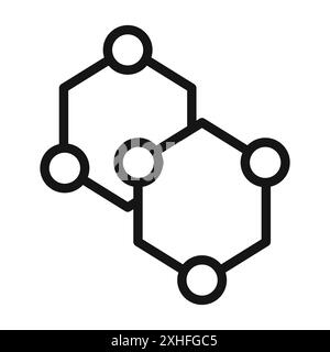 Graphene icon Vector symbol or sign set collection in black and white outline Stock Vector