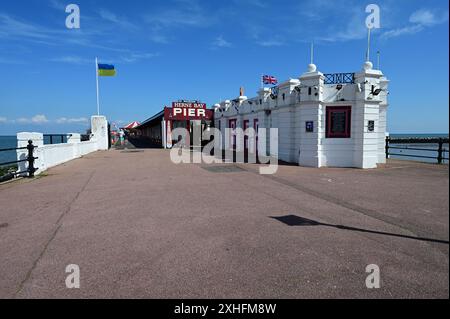 Entrance to Herne Bay Pier in Kent. Stock Photo