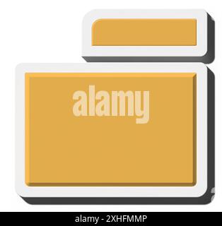 Yellow folder with shadow on isolated background. 3D rendering illustration Stock Photo